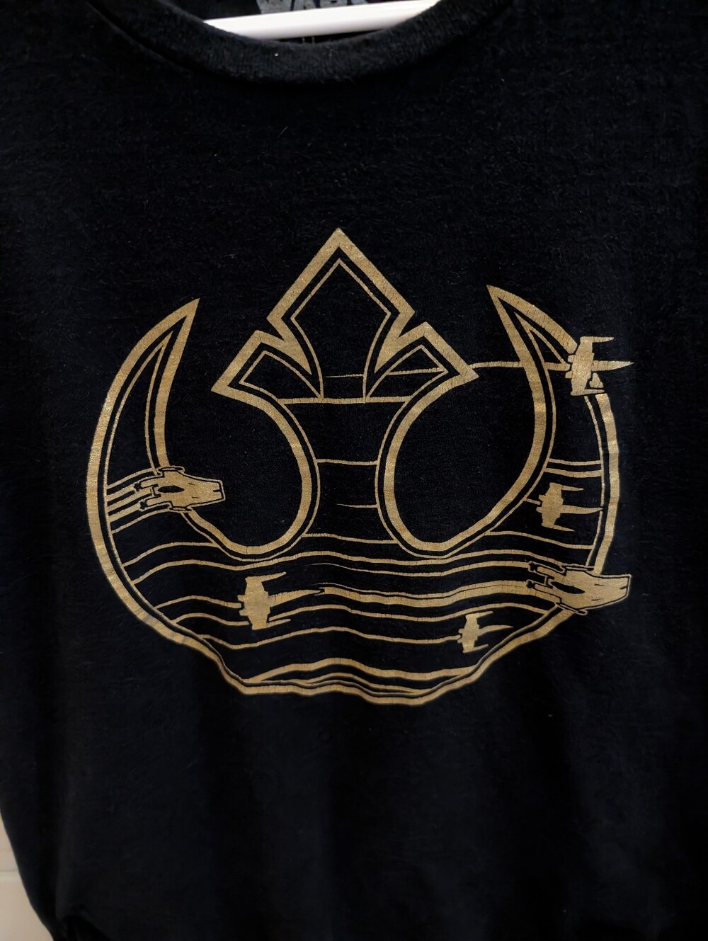 Men's Star Wars Black T-Shirt with Gold Graphic
